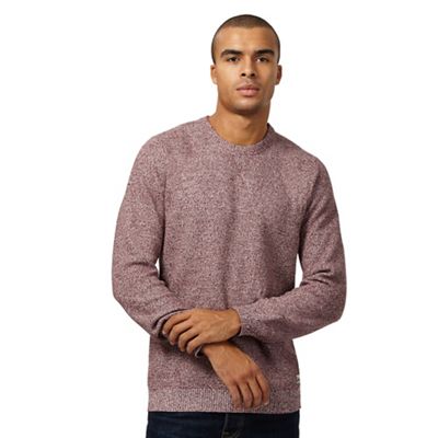 St George by Duffer Dark red twisted knit jumper
